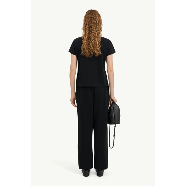 MM6 Maison Margiela Numeric Cotton T-Shirt in Black, view 4 | T-shirts | Coveti