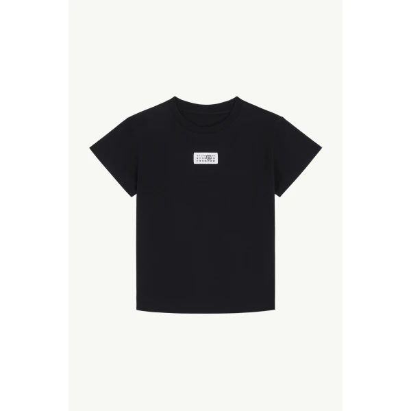 MM6 Maison Margiela Numeric Cotton T-Shirt in Black, view 6 | T-shirts | Coveti