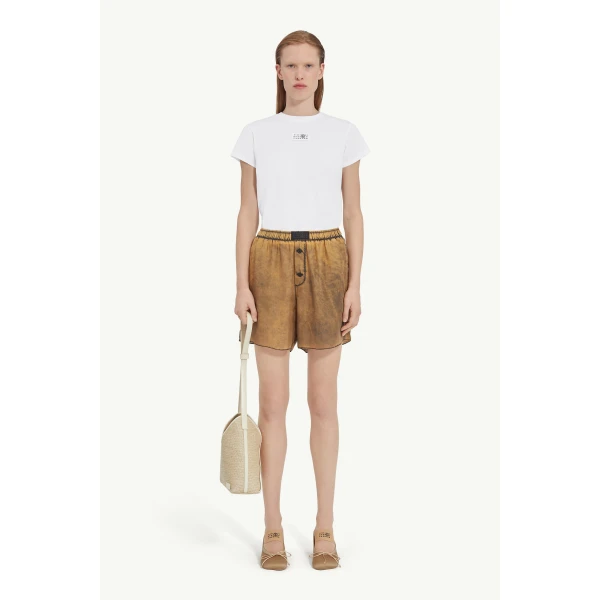 MM6 Maison Margiela Numeric Cotton T-Shirt in White, view 2 | T-shirts | Coveti