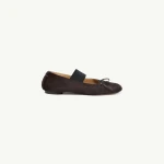 MM6 Maison Margiela Numeric Elastic Ballerinas in Ponyhair in Tapenade | Flats | Coveti