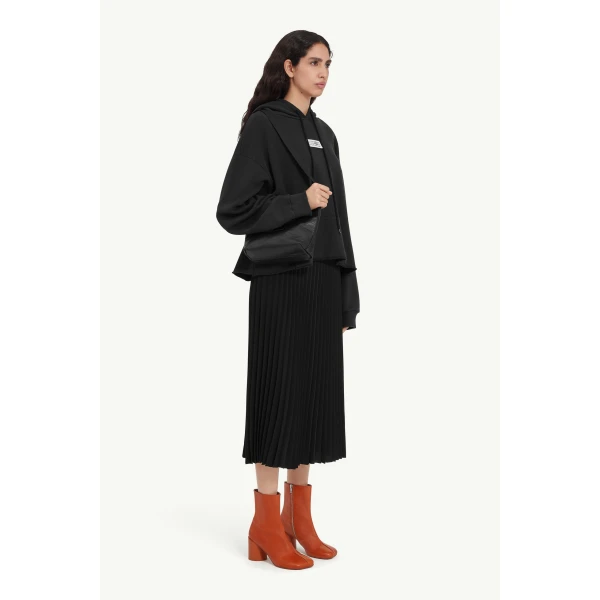 MM6 Maison Margiela Numeric Hooded Sweatshirt in Black, view 3 | Hoodies | Coveti