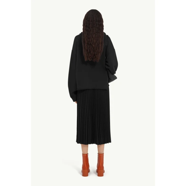 MM6 Maison Margiela Numeric Hooded Sweatshirt in Black, view 4 | Hoodies | Coveti