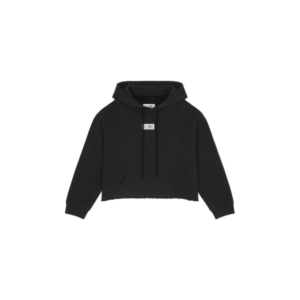 MM6 Maison Margiela Numeric Hooded Sweatshirt in Black | Hoodies | Coveti