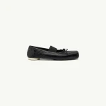 MM6 Maison Margiela Numeric Square-Toe Ballerinas in Black | Flats | Coveti