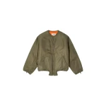 MM6 Maison Margiela Nylon Jacket with Contrast Lining in Khaki | Jackets | Coveti