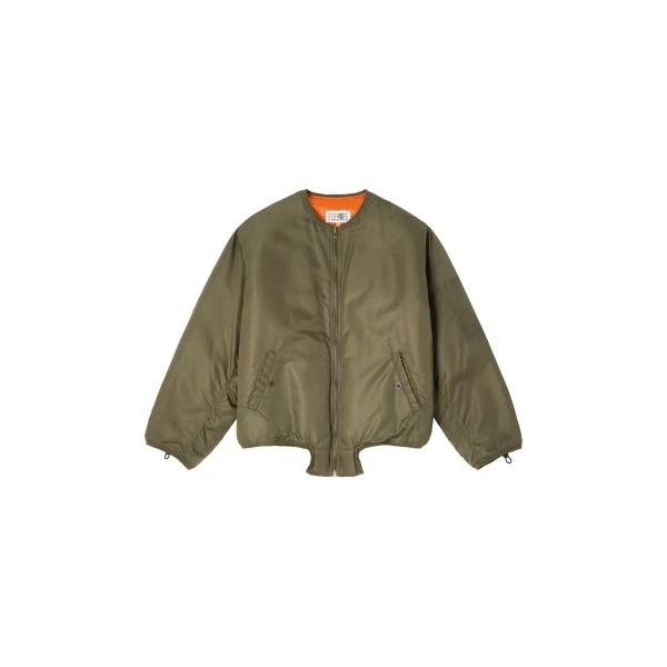 MM6 Maison Margiela Nylon Jacket with Contrast Lining in Khaki | Jackets | Coveti