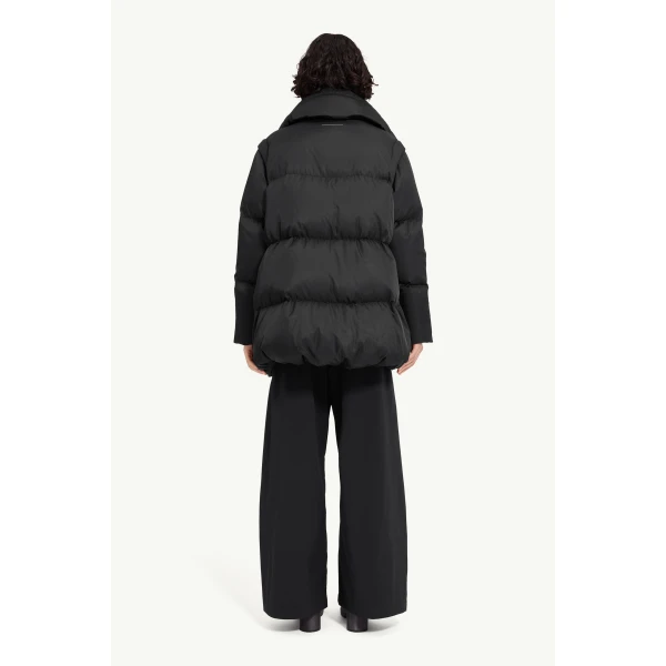 MM6 Maison Margiela Nylon Puffer Jacket in Black, view 4 | Jackets | Coveti