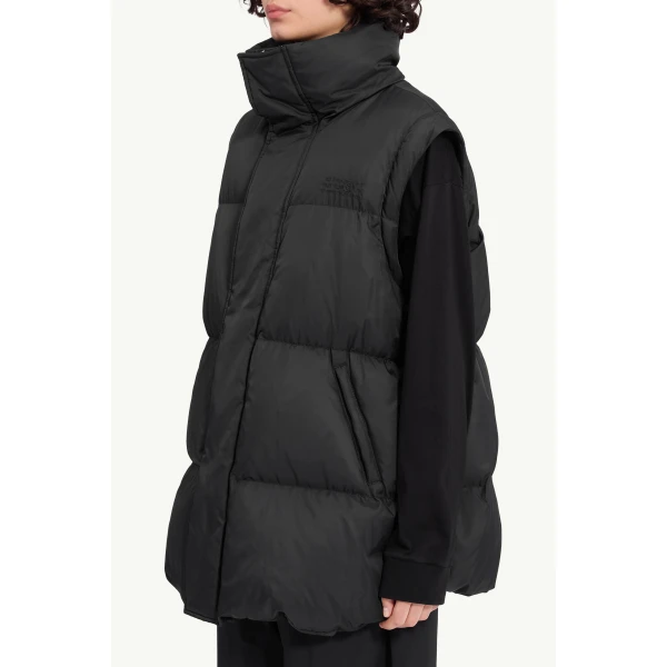 MM6 Maison Margiela Nylon Puffer Jacket in Black, view 6 | Jackets | Coveti