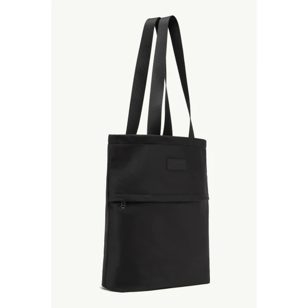 MM6 Maison Margiela Nylon Shopping Bag in Black, view 3 | Totes & Top-Handle Bags | Coveti