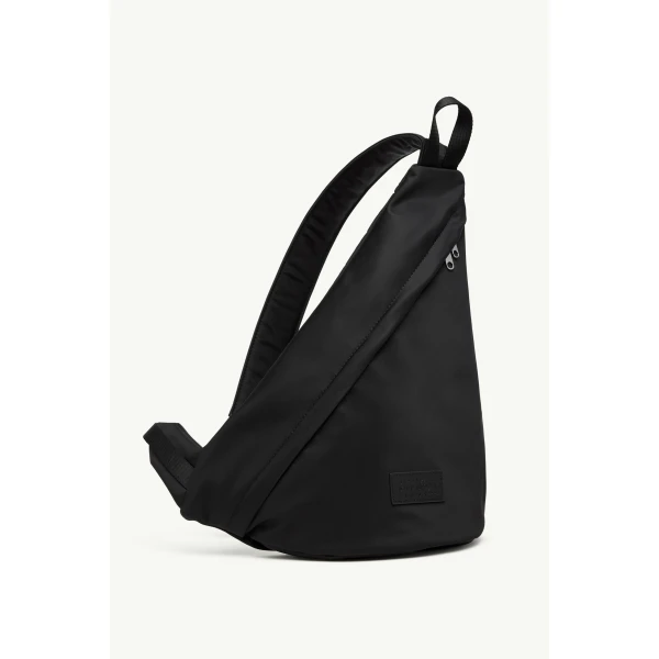 MM6 Maison Margiela Nylon Sling Crossbody Bag in Black, view 3 | Shoulder & Crossbody Bags | Coveti