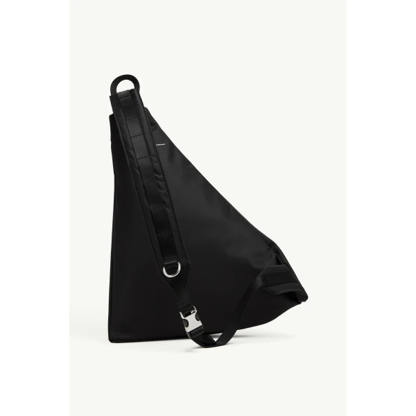 MM6 Maison Margiela Nylon Sling Crossbody Bag in Black, view 4 | Shoulder & Crossbody Bags | Coveti