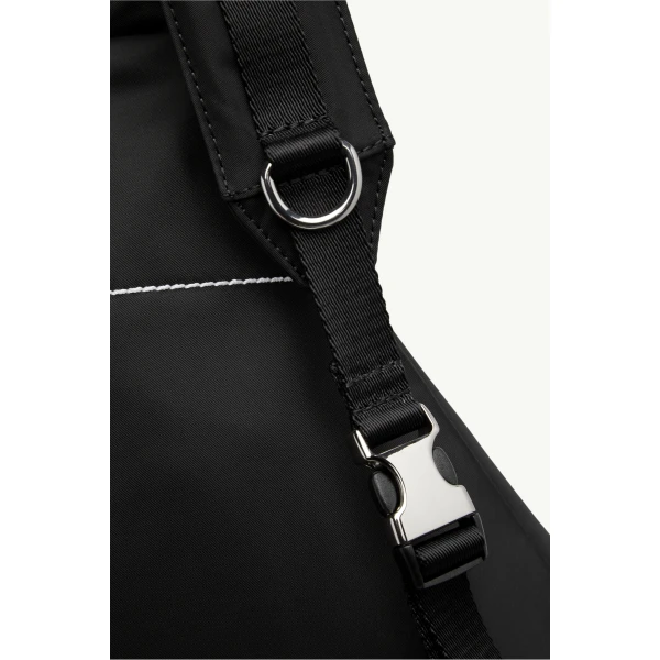 MM6 Maison Margiela Nylon Sling Crossbody Bag in Black, view 5 | Shoulder & Crossbody Bags | Coveti