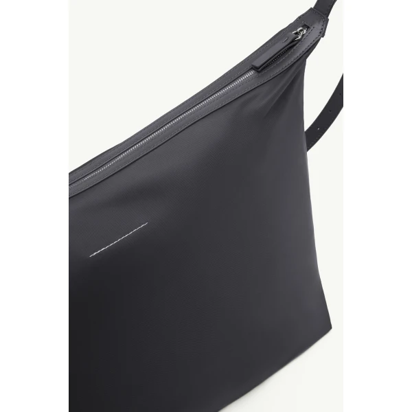 MM6 Maison Margiela Nylon Twill Crossbody Bag in Black, view 6 | Shoulder & Crossbody Bags | Coveti