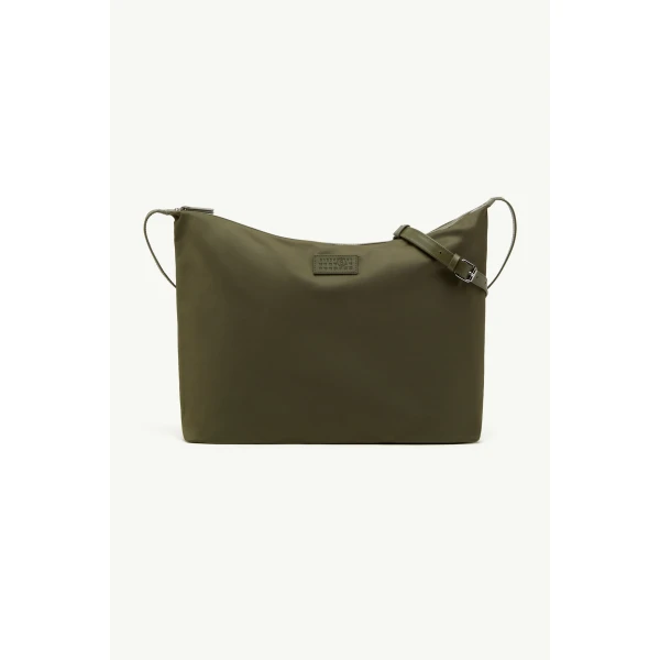 MM6 Maison Margiela Nylon Twill Crossbody Bag in Khaki, view 2 | Shoulder & Crossbody Bags | Coveti