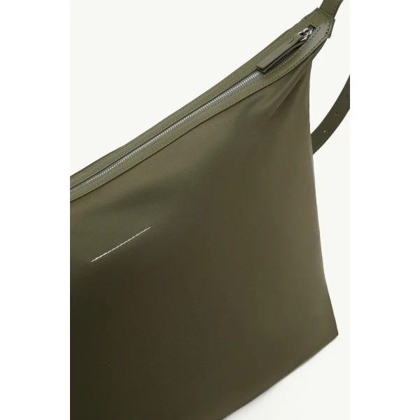 MM6 Maison Margiela Nylon Twill Crossbody Bag in Khaki, view 6 | Shoulder & Crossbody Bags | Coveti