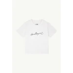 MM6 Maison Margiela Overdyed Handwritten-Print T-Shirt in White | T-shirts | Coveti