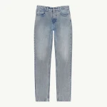 MM6 Maison Margiela Overlocked Straight-Leg Jeans in Light Blue | Denim | Coveti