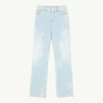 MM6 Maison Margiela Painted Straight-Leg Jeans in Light Blue | Denim | Coveti