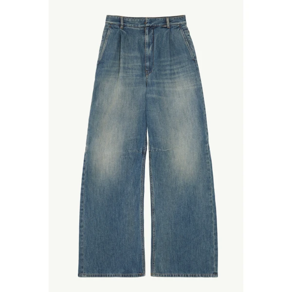 MM6 Maison Margiela Panelled Wide-Leg Jeans in Blue, view 6 | Denim | Coveti