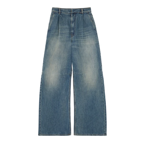 MM6 Maison Margiela Panelled Wide-Leg Jeans in Blue | Denim | Coveti