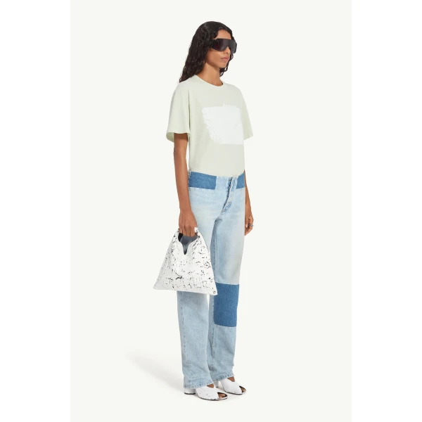 MM6 Maison Margiela Patchwork Jeans in Blue, view 3 | Denim | Coveti