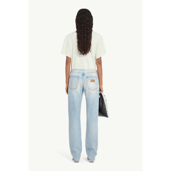 MM6 Maison Margiela Patchwork Jeans in Blue, view 4 | Denim | Coveti