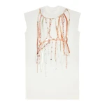 MM6 Maison Margiela Pearl Jersey Dress in White | Maxi Dresses | Coveti