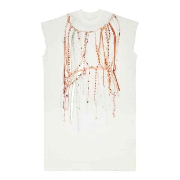 Pearl Jersey Dress in White