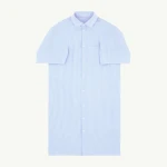 MM6 Maison Margiela Poplin Shirt Dress in White and Light Blue | Shirtdress | Coveti