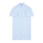 MM6 Maison Margiela Poplin Shirt Dress in White and Light Blue | Shirtdress | Coveti