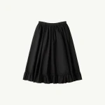 MM6 Maison Margiela Quilted Lining Gathered Skirt in Black | Midi Skirts | Coveti