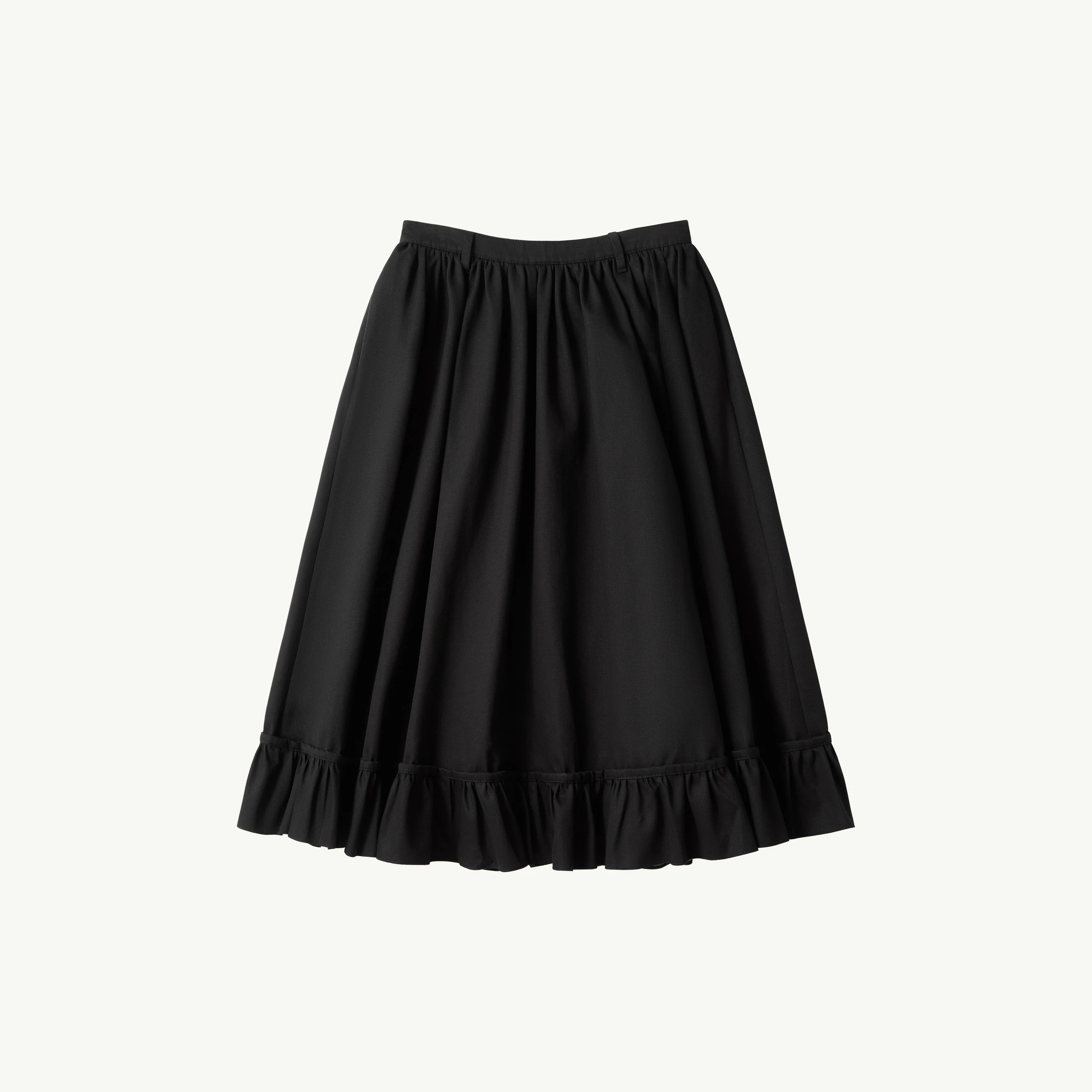 MM6 Maison Margiela Quilted Lining Gathered Skirt in Black MM6 Maison Margiela Quilted Lining Gathered Skirt in Black | Midi Skirts | Coveti