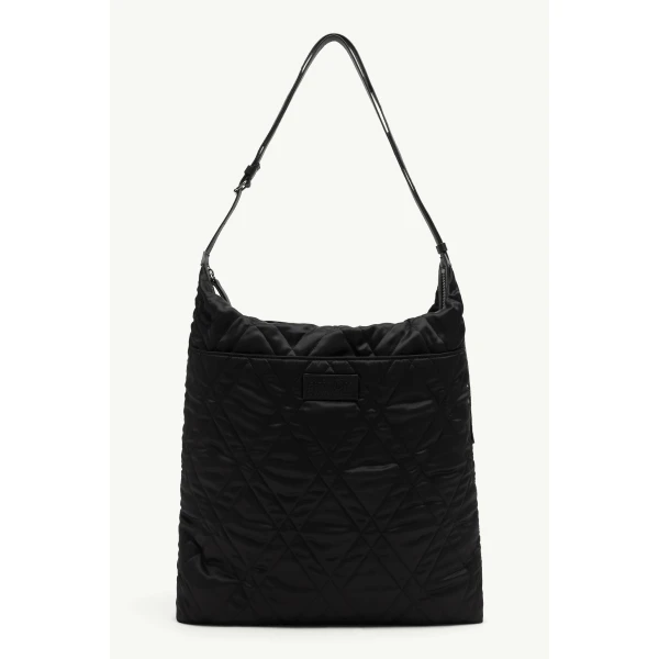 MM6 Maison Margiela Quilted Nylon Helmet Bag in Black, view 2 | Shoulder & Crossbody Bags | Coveti