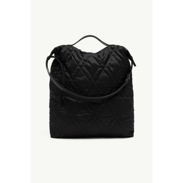 MM6 Maison Margiela Quilted Nylon Helmet Bag in Black, view 3 | Shoulder & Crossbody Bags | Coveti