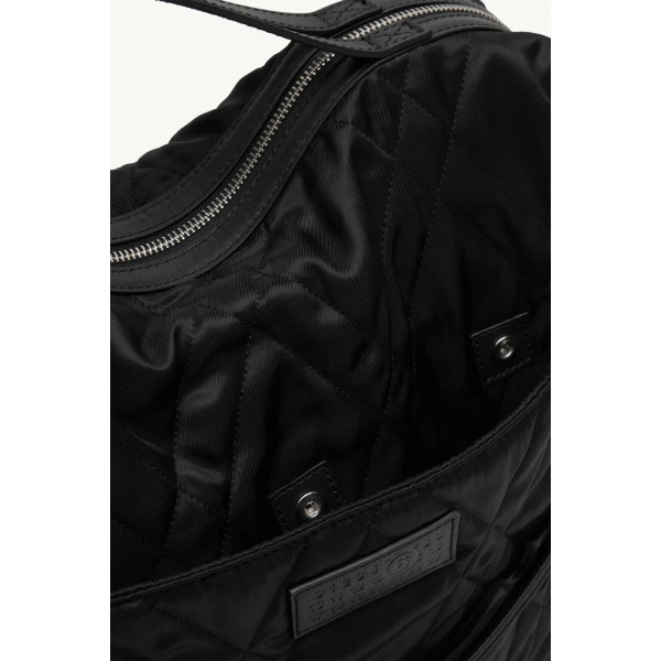 MM6 Maison Margiela Quilted Nylon Helmet Bag in Black, view 4 | Shoulder & Crossbody Bags | Coveti