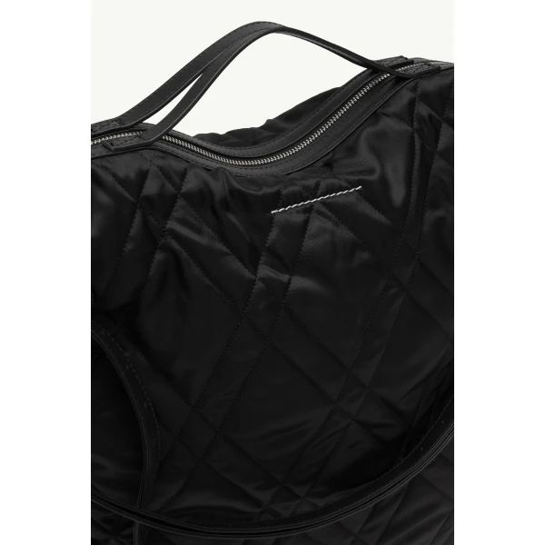 MM6 Maison Margiela Quilted Nylon Helmet Bag in Black, view 5 | Shoulder & Crossbody Bags | Coveti