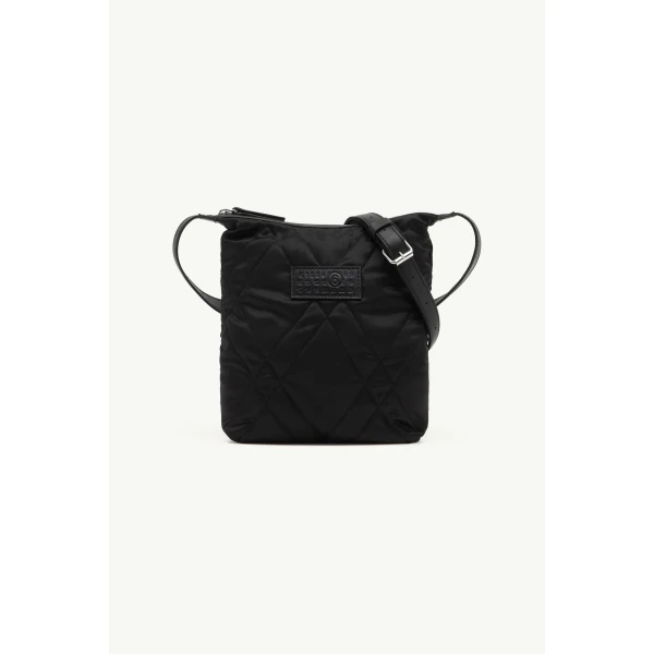 MM6 Maison Margiela Quilted Nylon Small Crossbody Bag in Black, view 2 | Shoulder & Crossbody Bags | Coveti