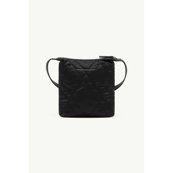 MM6 Maison Margiela Quilted Nylon Small Crossbody Bag in Black, view 4 | Shoulder & Crossbody Bags | Coveti