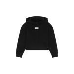 MM6 Maison Margiela Raw-Edge Boxy Hooded Sweatshirt in Black | Hoodies | Coveti