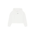 MM6 Maison Margiela Raw-Edge Boxy Hooded Sweatshirt in White | Hoodies | Coveti