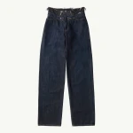 MM6 Maison Margiela Raw Edge Waist Denim Jeans in Dark Blue | Denim | Coveti