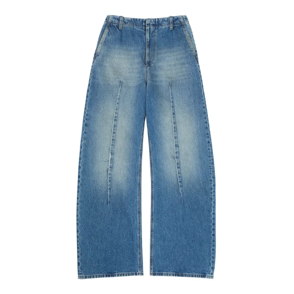 MM6 Maison Margiela Raw-Seam Barrel-Leg Jeans in Blue | Denim | Coveti