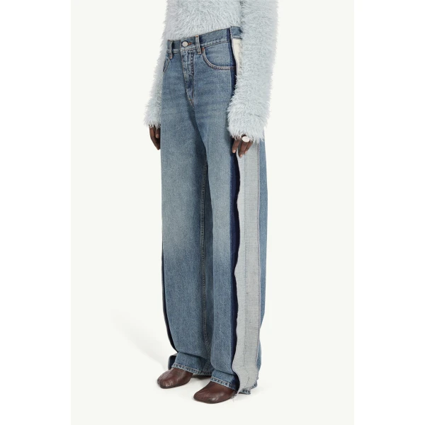 MM6 Maison Margiela Reduced-Panel Straight-Leg Jeans in Blue, view 5 | Denim | Coveti