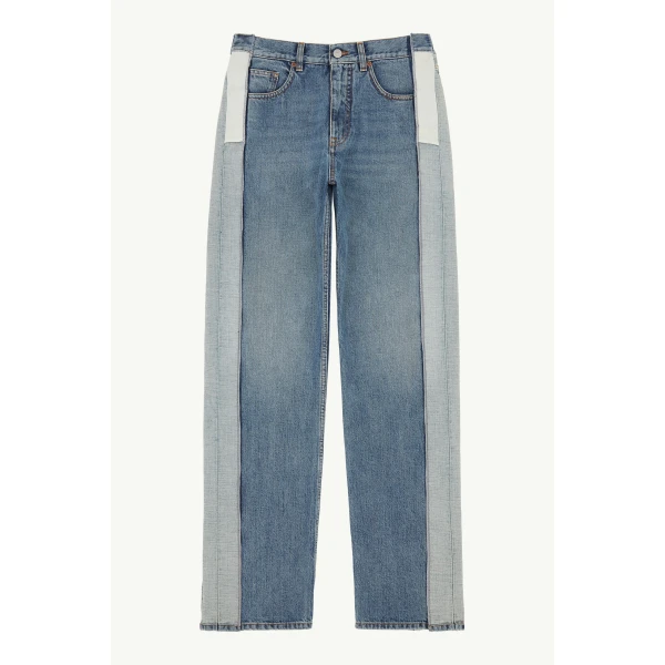 MM6 Maison Margiela Reduced-Panel Straight-Leg Jeans in Blue, view 6 | Denim | Coveti