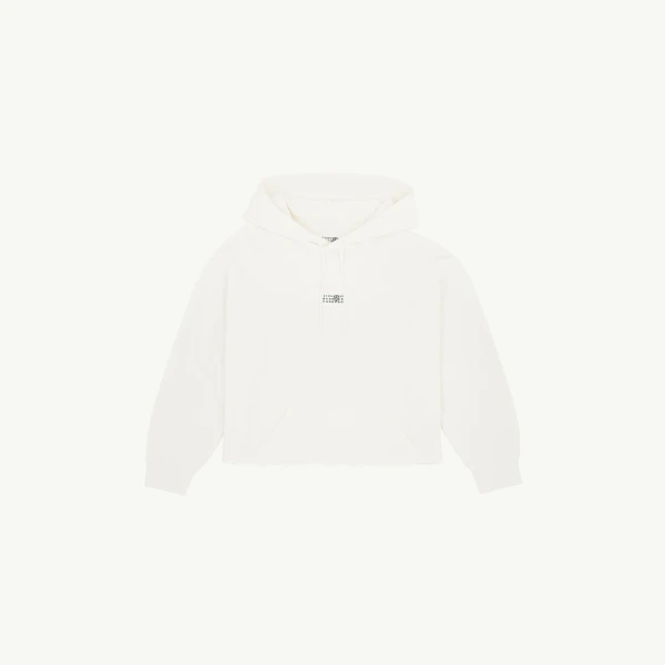 Relaxed Hooded Sweatshirt in White