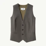 MM6 Maison Margiela Replaced Back Twill Pinstripe Gilet in Grey | Vests | Coveti