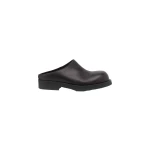 MM6 Maison Margiela Round-Toe Leather Biker Mules in Black | Mules | Coveti