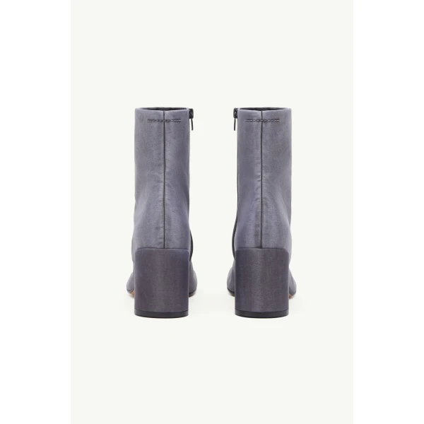 MM6 Maison Margiela Satin Anatomic Ankle Boots in Grey, view 4 | Boots | Coveti