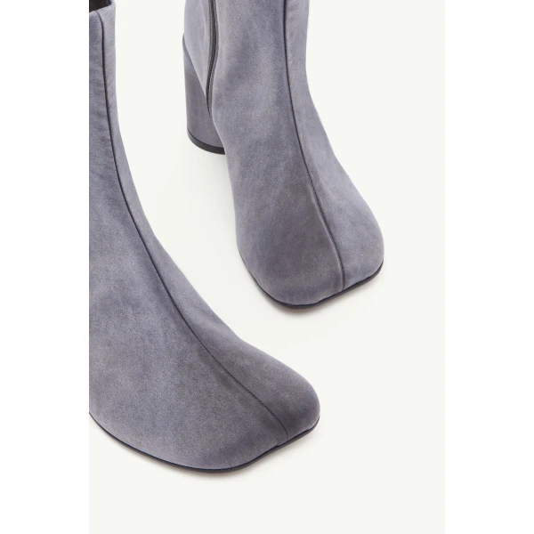 MM6 Maison Margiela Satin Anatomic Ankle Boots in Grey, view 5 | Boots | Coveti