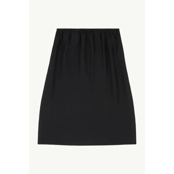 MM6 Maison Margiela Satin Midi Skirt in Black, view 6 | Midi Skirts | Coveti